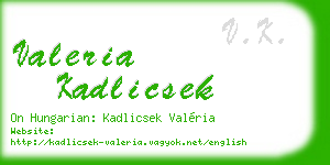 valeria kadlicsek business card