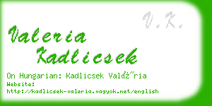 valeria kadlicsek business card